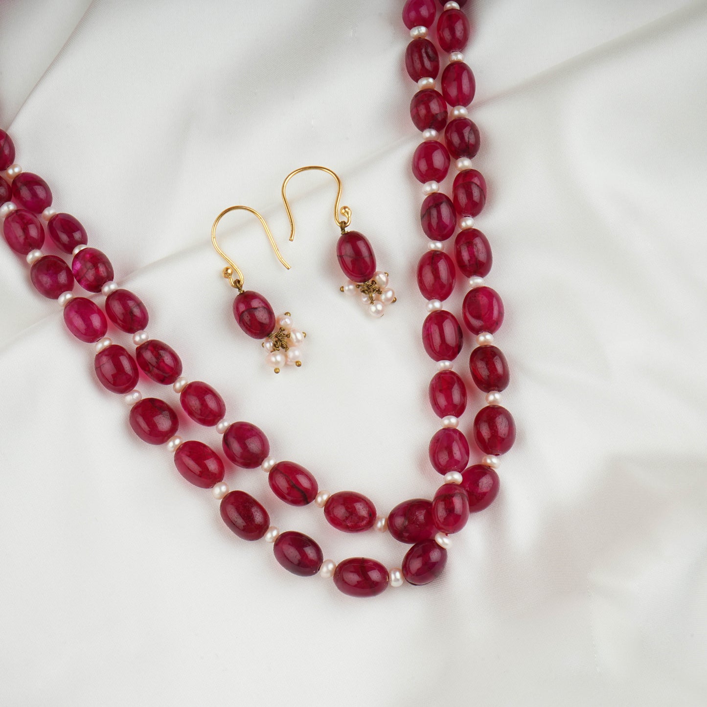 Pink Quartz Necklace Set