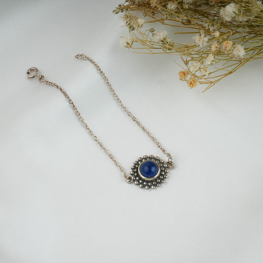 Dainty Lapis Lazuli Silver Bracelet