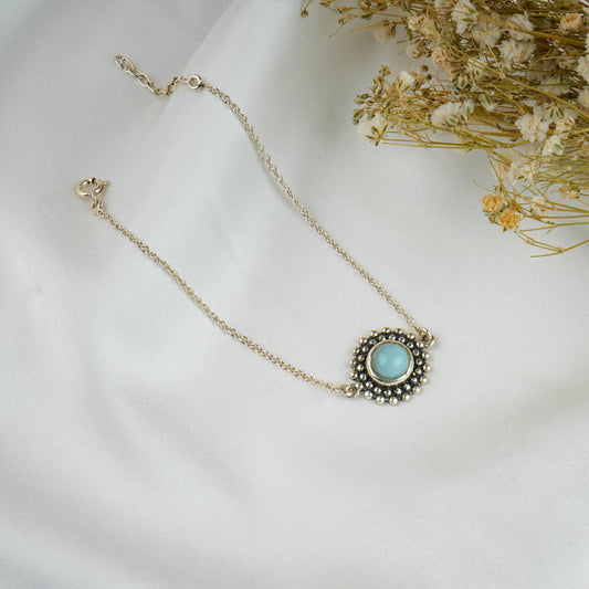 Dainty Larimar Silver Bracelet
