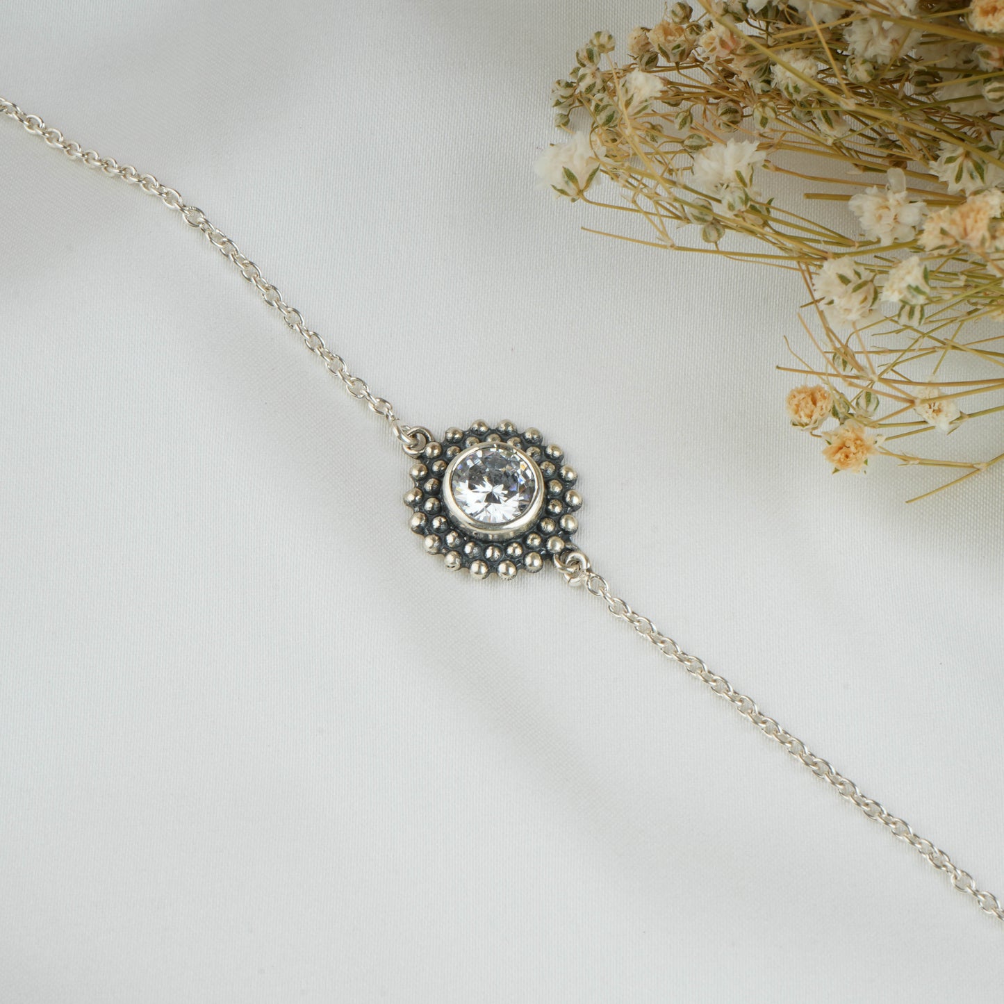 Dainty CZ Silver Bracelet
