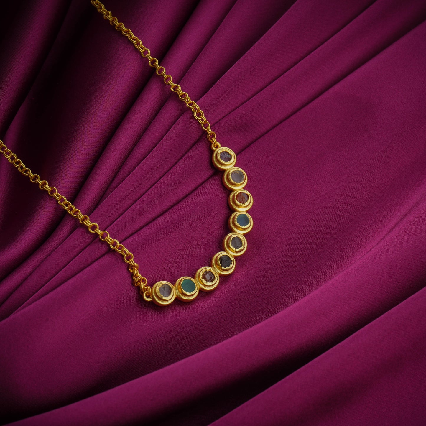 Raw Radiance Natural Uncut Semiprecious Stones Necklace