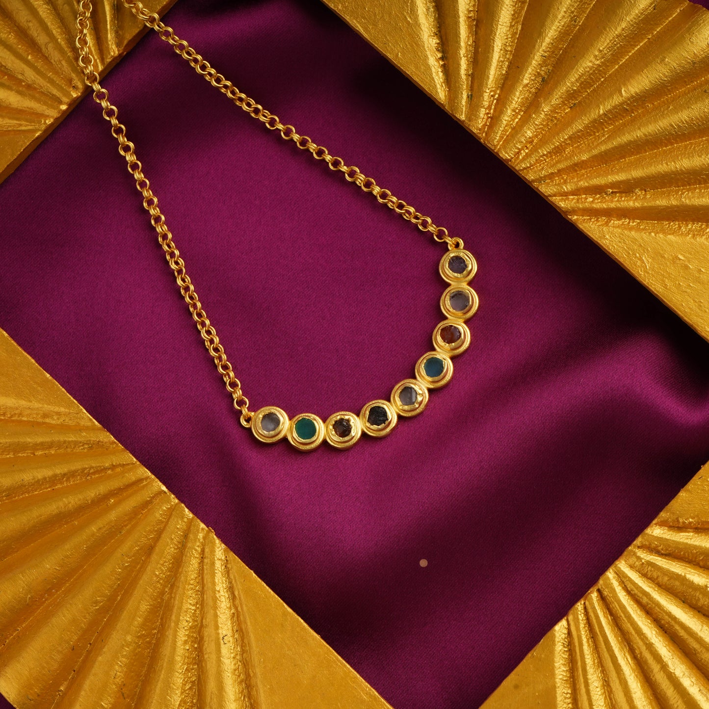 Raw Radiance Natural Uncut Semiprecious Stones Necklace