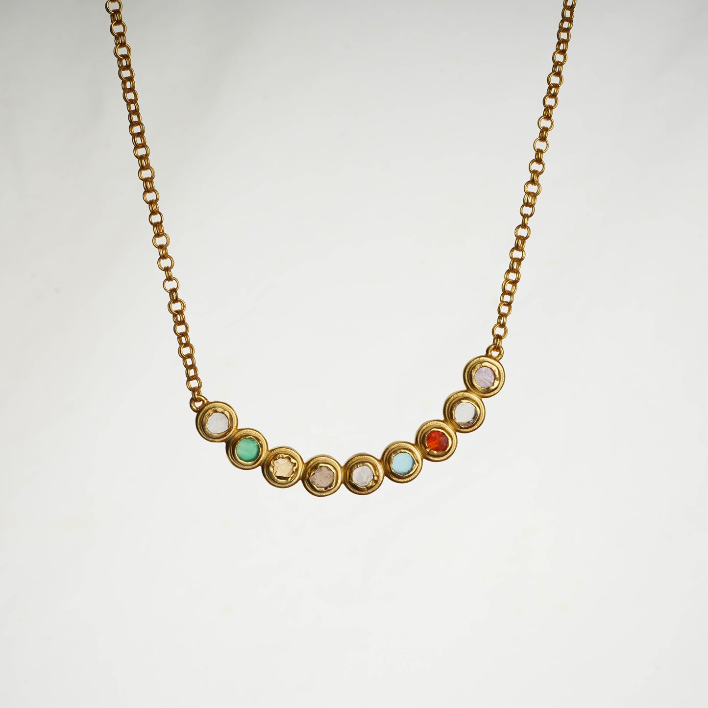 Raw Radiance Natural Uncut Semiprecious Stones Necklace