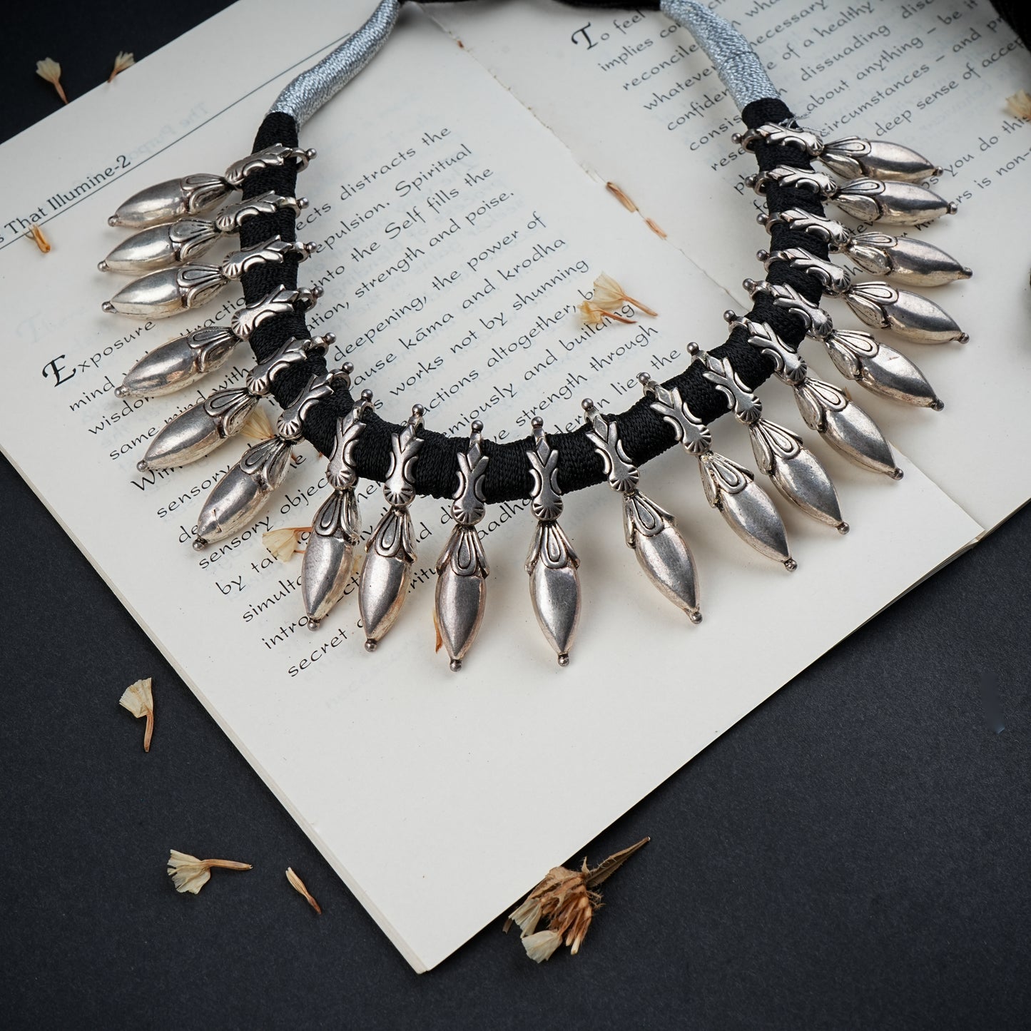 Mogra Buds Silver Necklace
