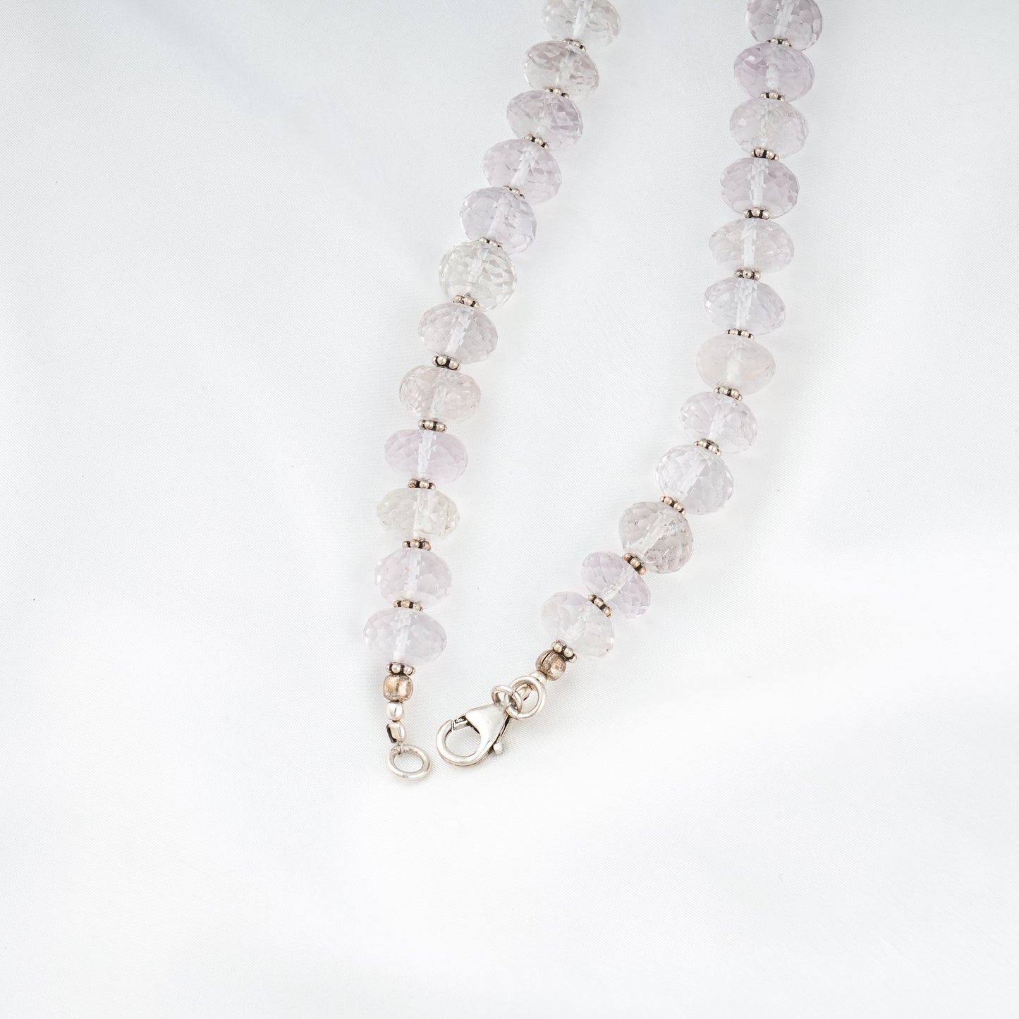 Faceted Graduated Amethyst And Silver Necklace Set