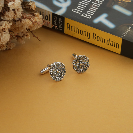 Vintage Peacock Silver Cuff Links