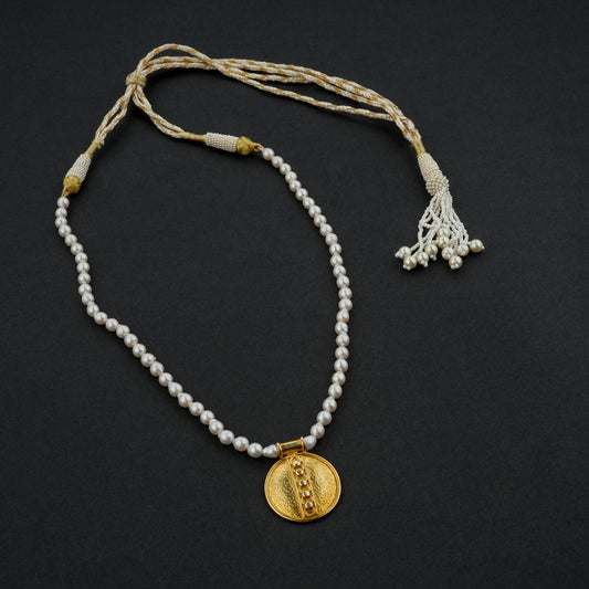 Bindu Silver Pearl Necklace