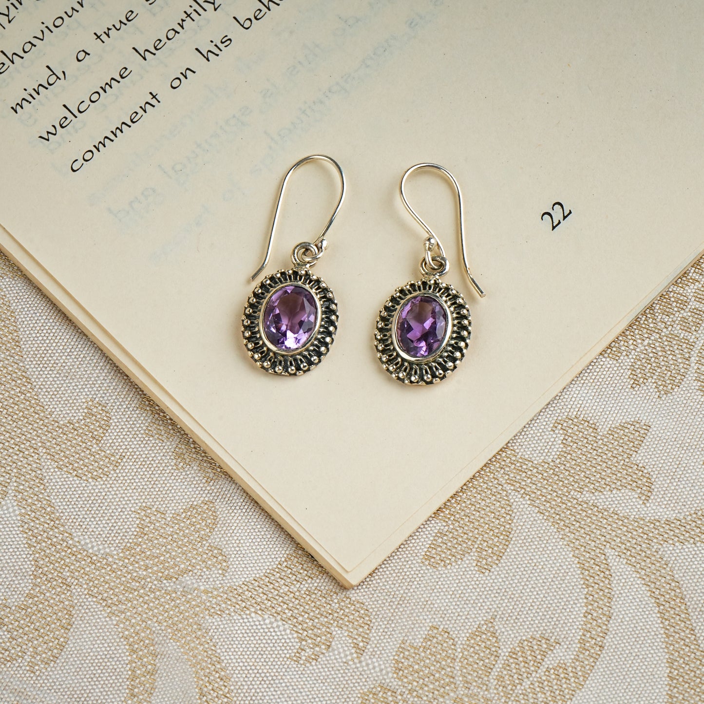 Faceted Graduated Amethyst And Silver Necklace Set