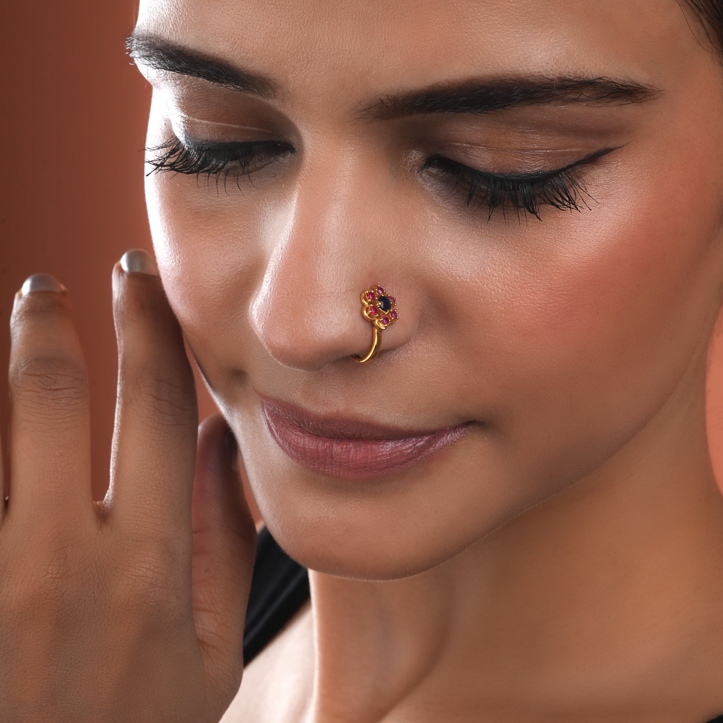 Madhu Malti Clip On Gold Plated Silver Nose Pin