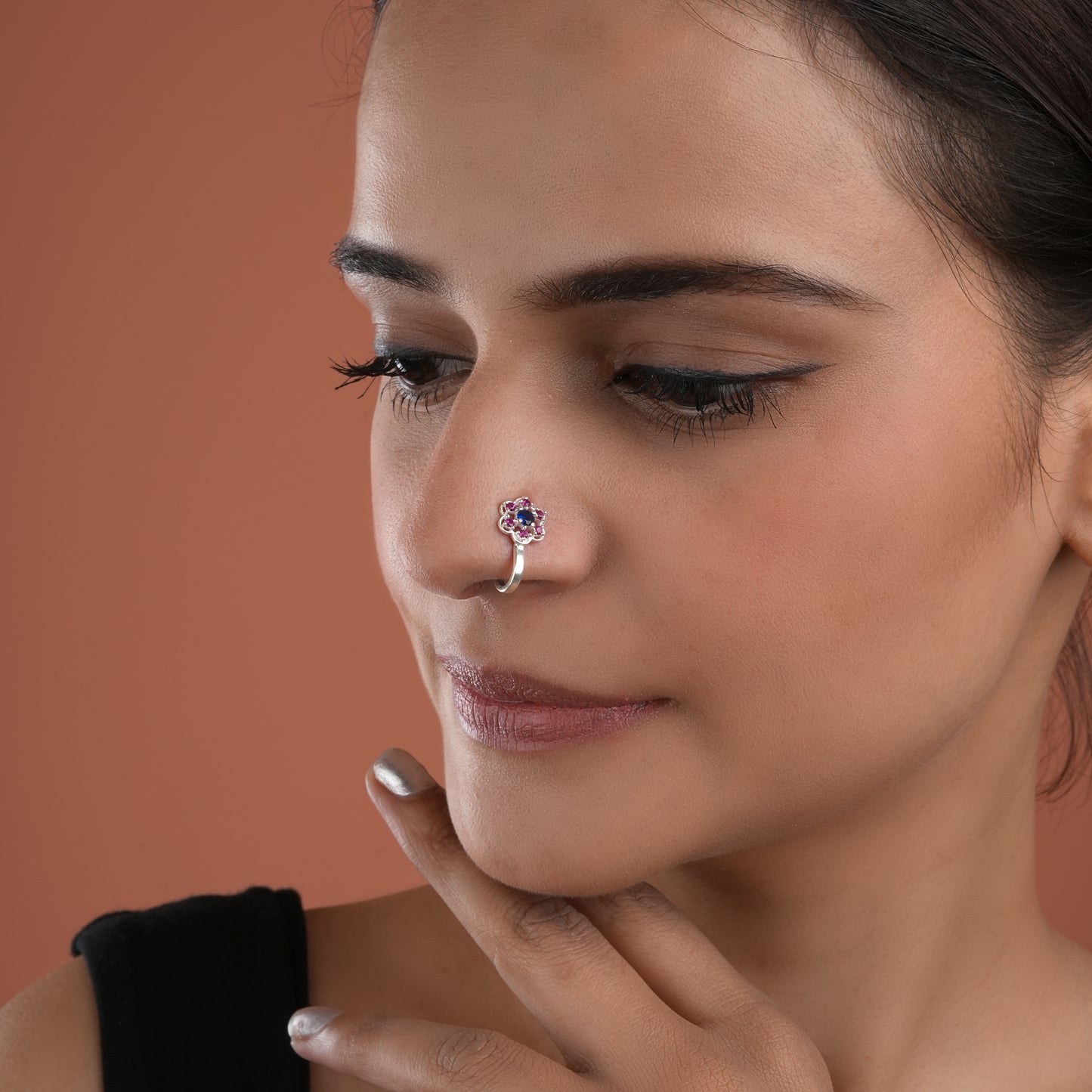 Madhu Malti Silver Clip On Nose Pin