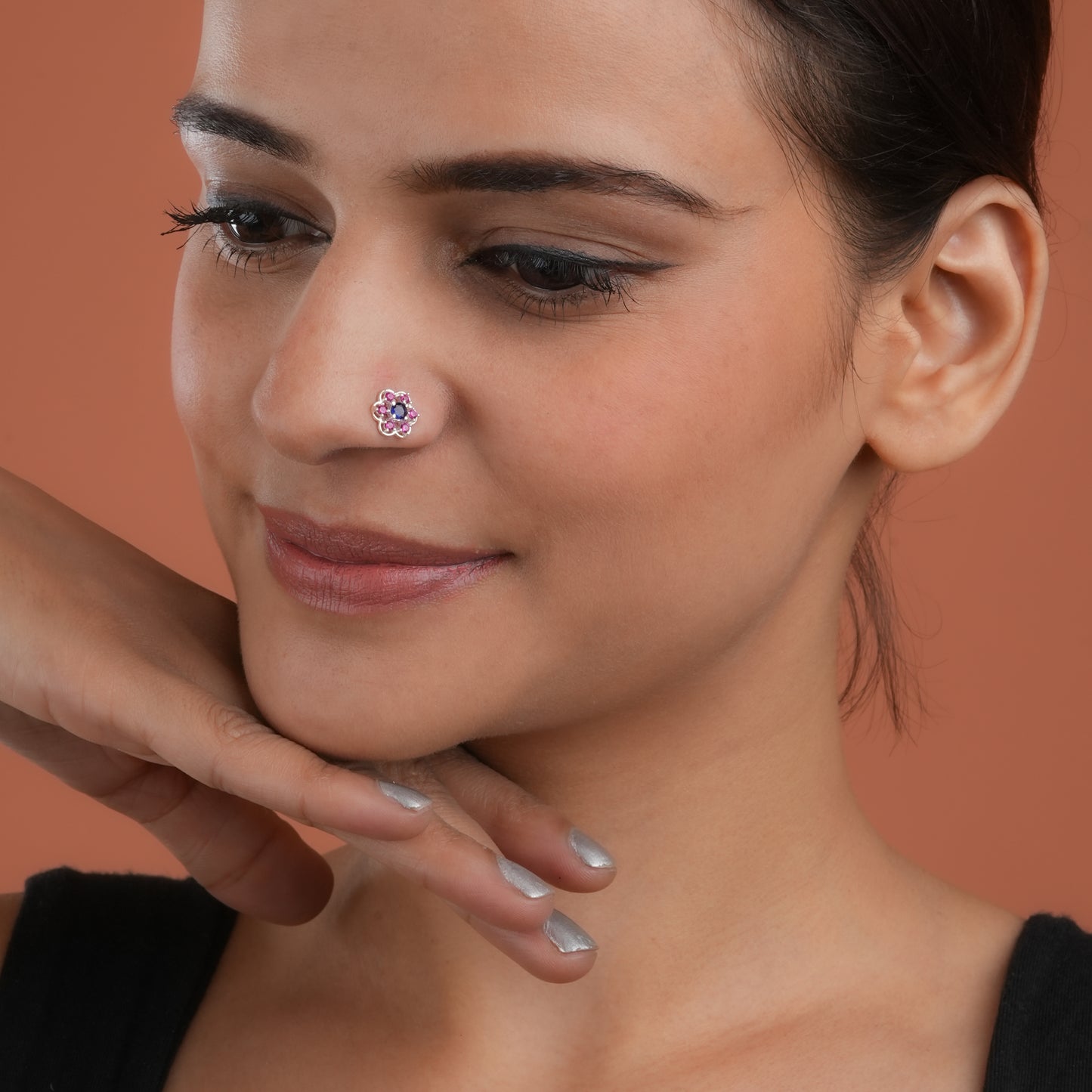 Madhu Malti Silver Nose Pin