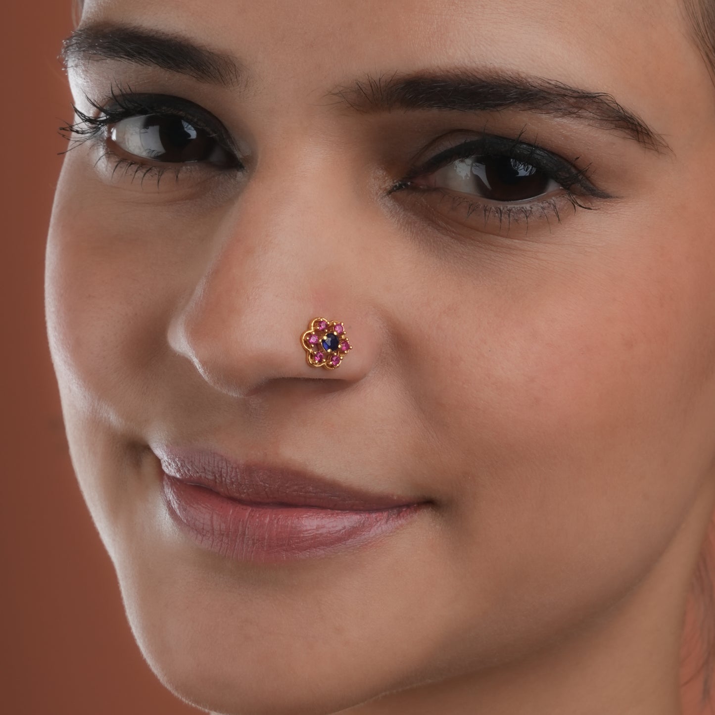 Madhu Malti Gold Plated Silver Nose Pin