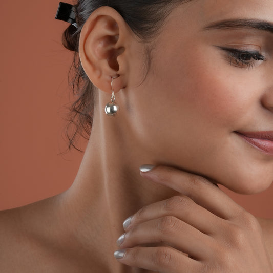 Silver Ball Earrings( 10mm )