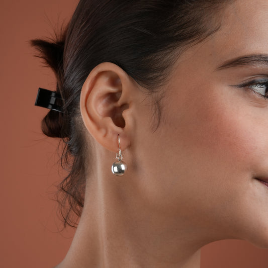 Silver Ball Earrings( 8mm )