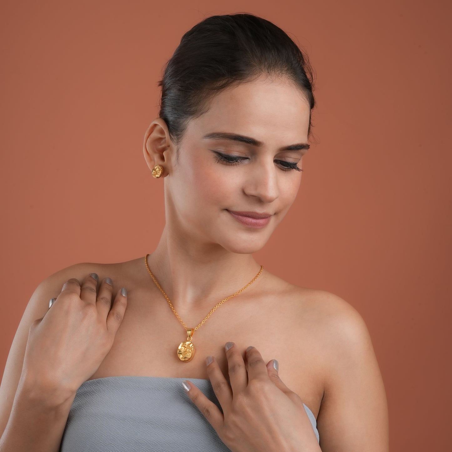 Gold Dipped Pyrite Necklace