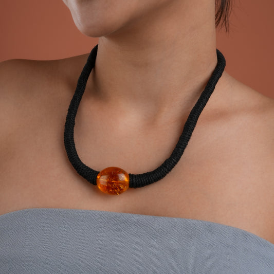 Amber Hand Knotted Necklace