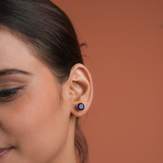 Prong Set Sapphire Blue Studs