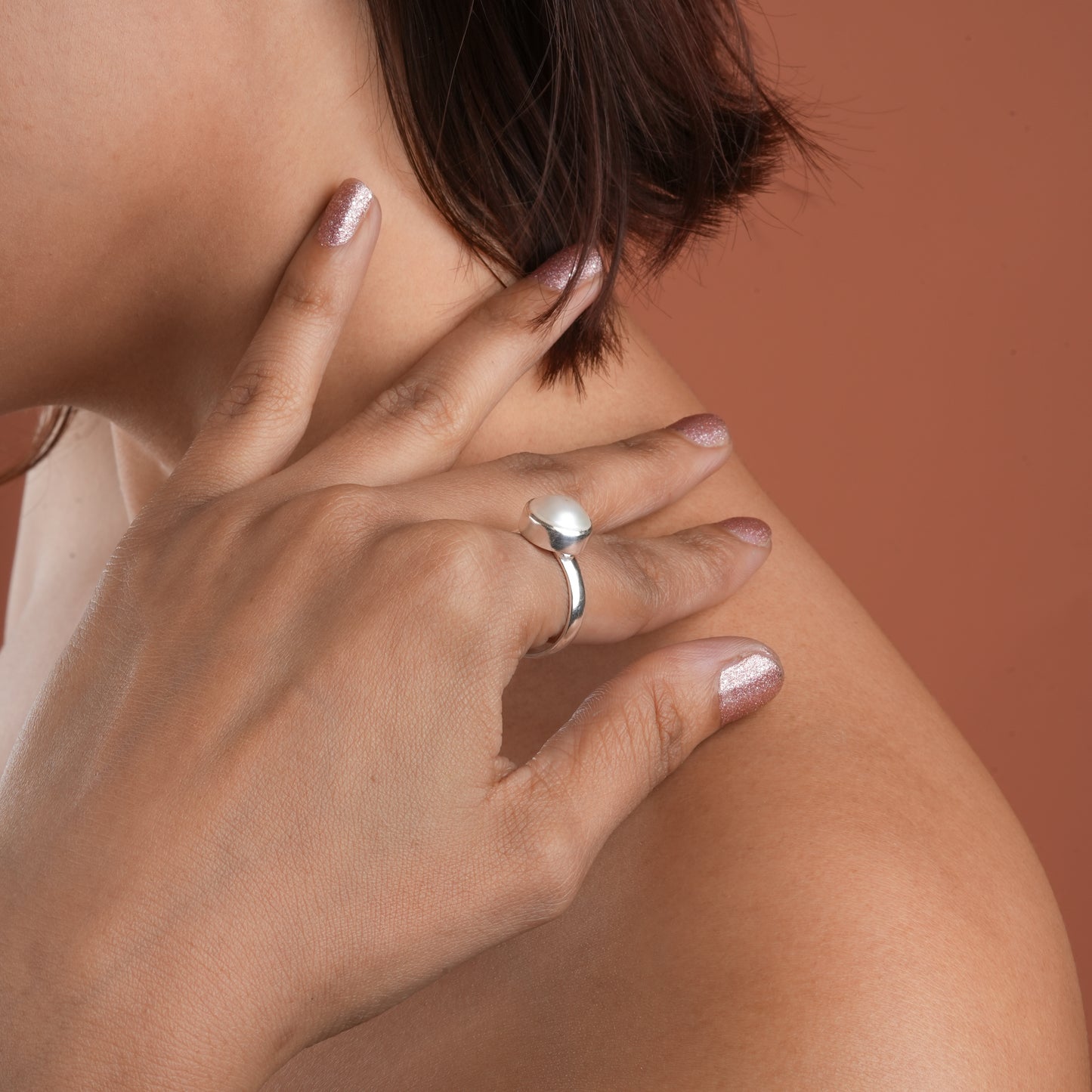Classic Silver Pearl Ring For Men and Girls