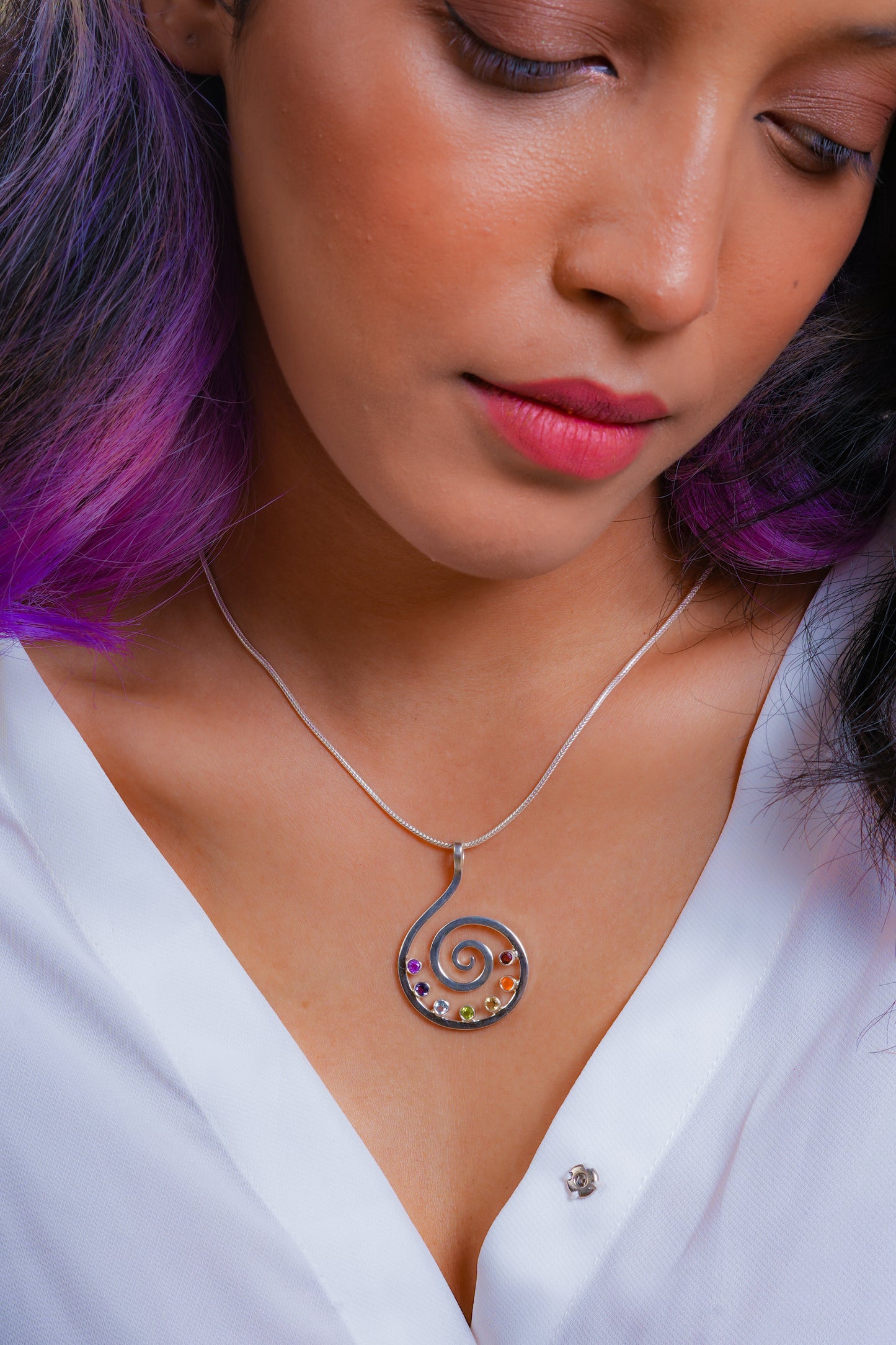 Chakra Spiral Pendant