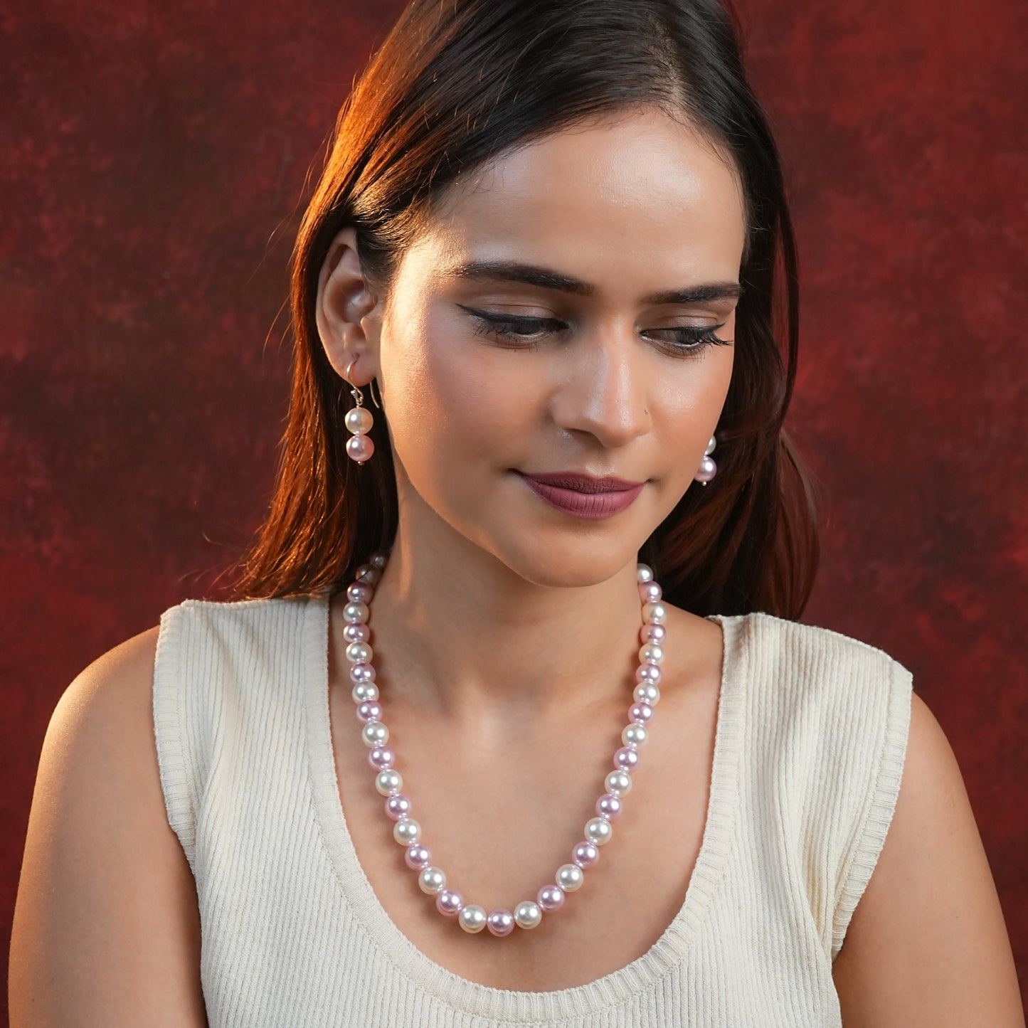 Blush And Bloom Pearls Necklace Set