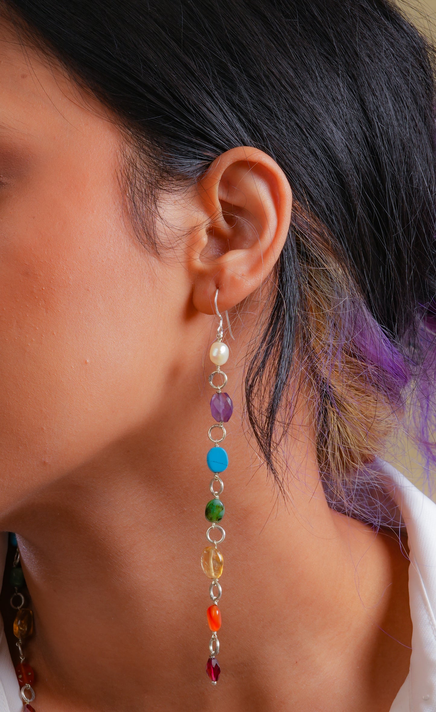 Shoulder Brush Chakra Earrings