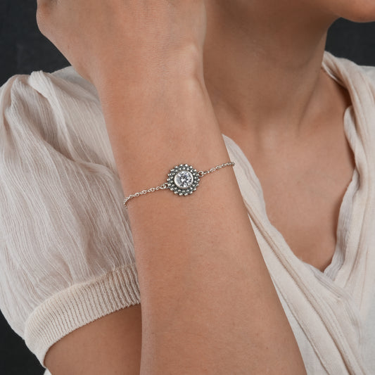 Dainty CZ Silver Bracelet