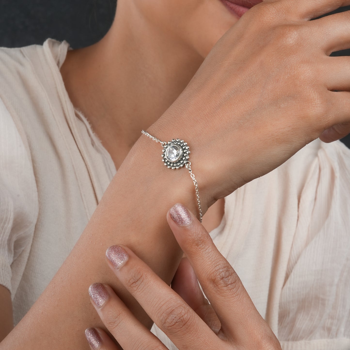 Dainty CZ Silver Bracelet