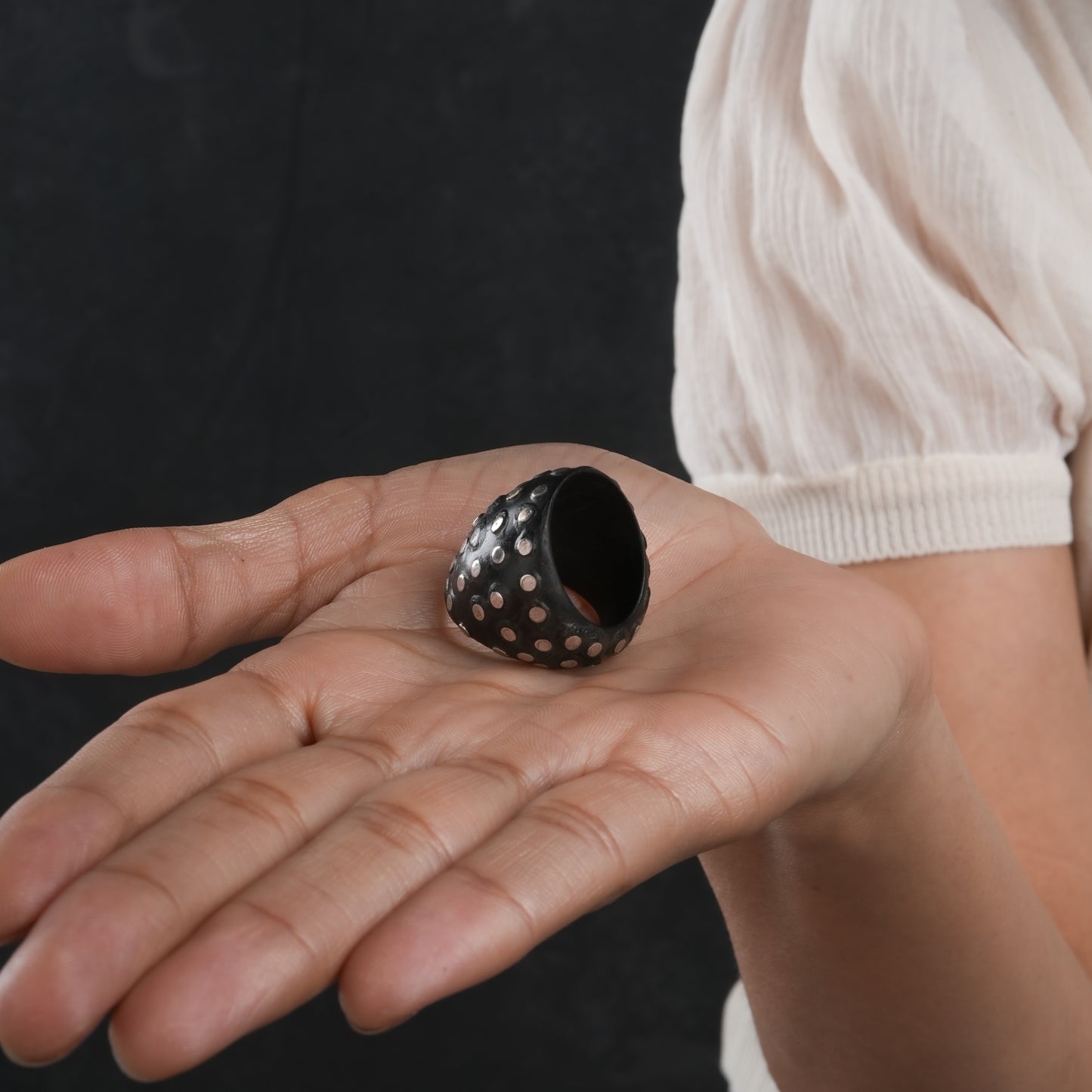 Unique Rosewood Silver Ring