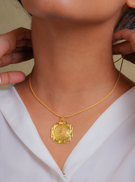 Sri Yantra Gold Plated Pendant
