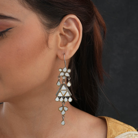 Madhu Chandrika Sheesh Mahal Silver Drops