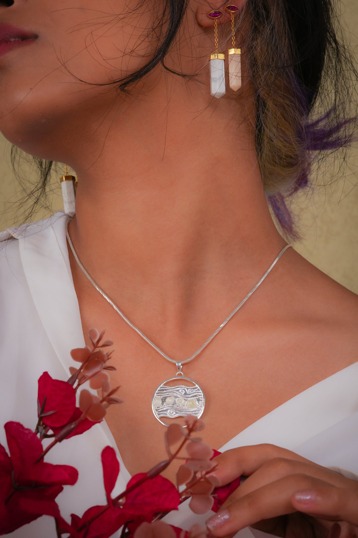 Healing Chakra Water Element Silver Pendant