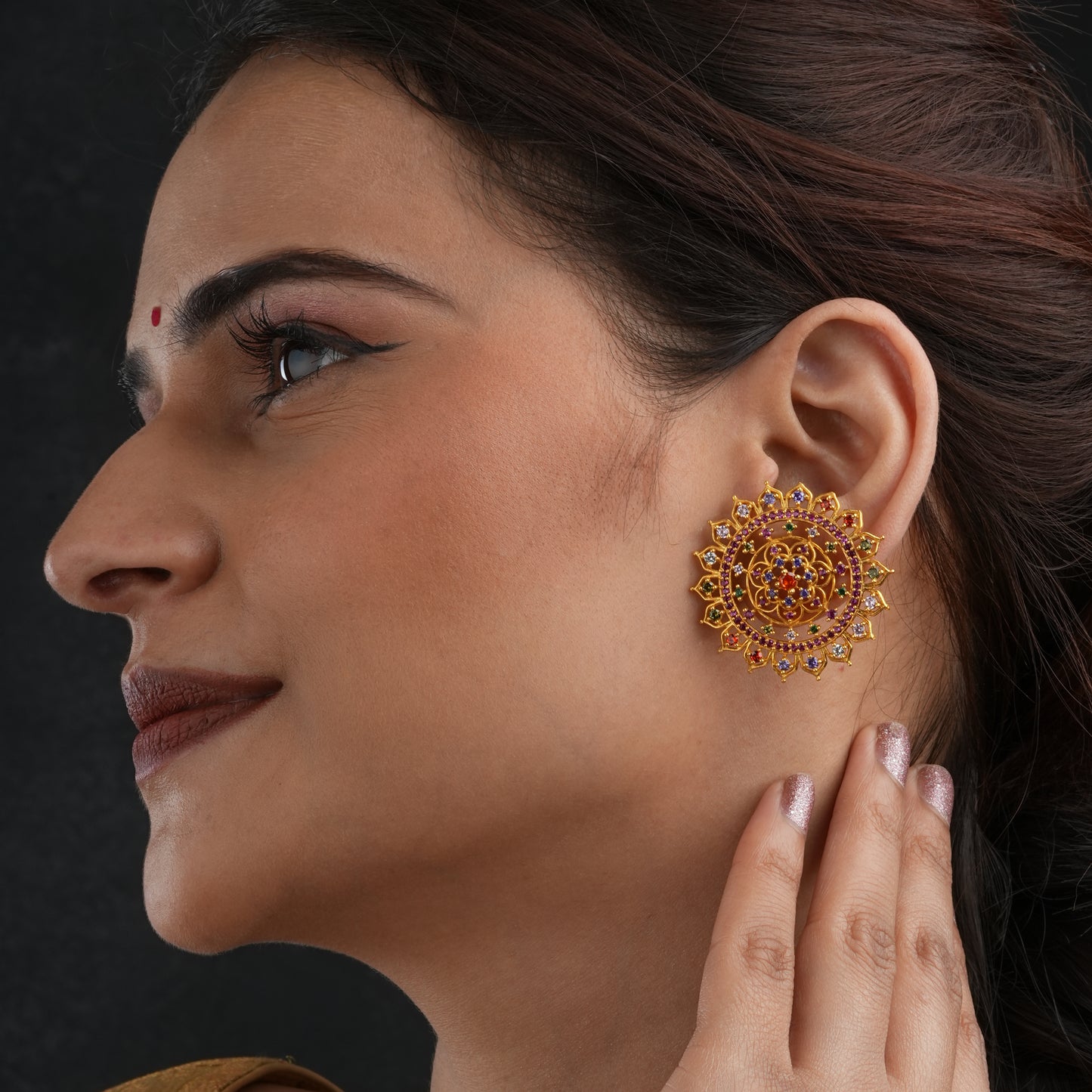 Heera Panna Regal Studs