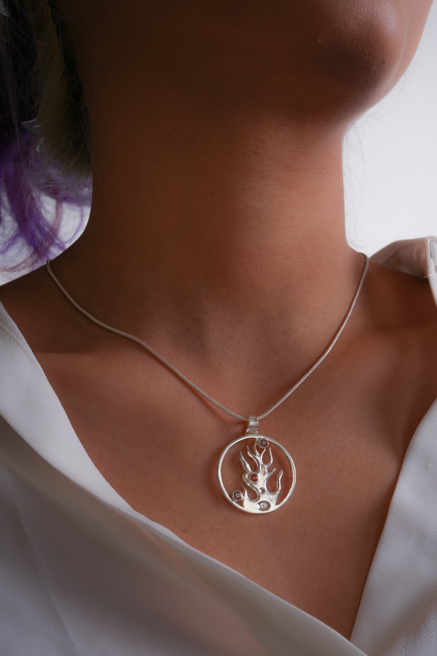Fire Element Silver Pendant