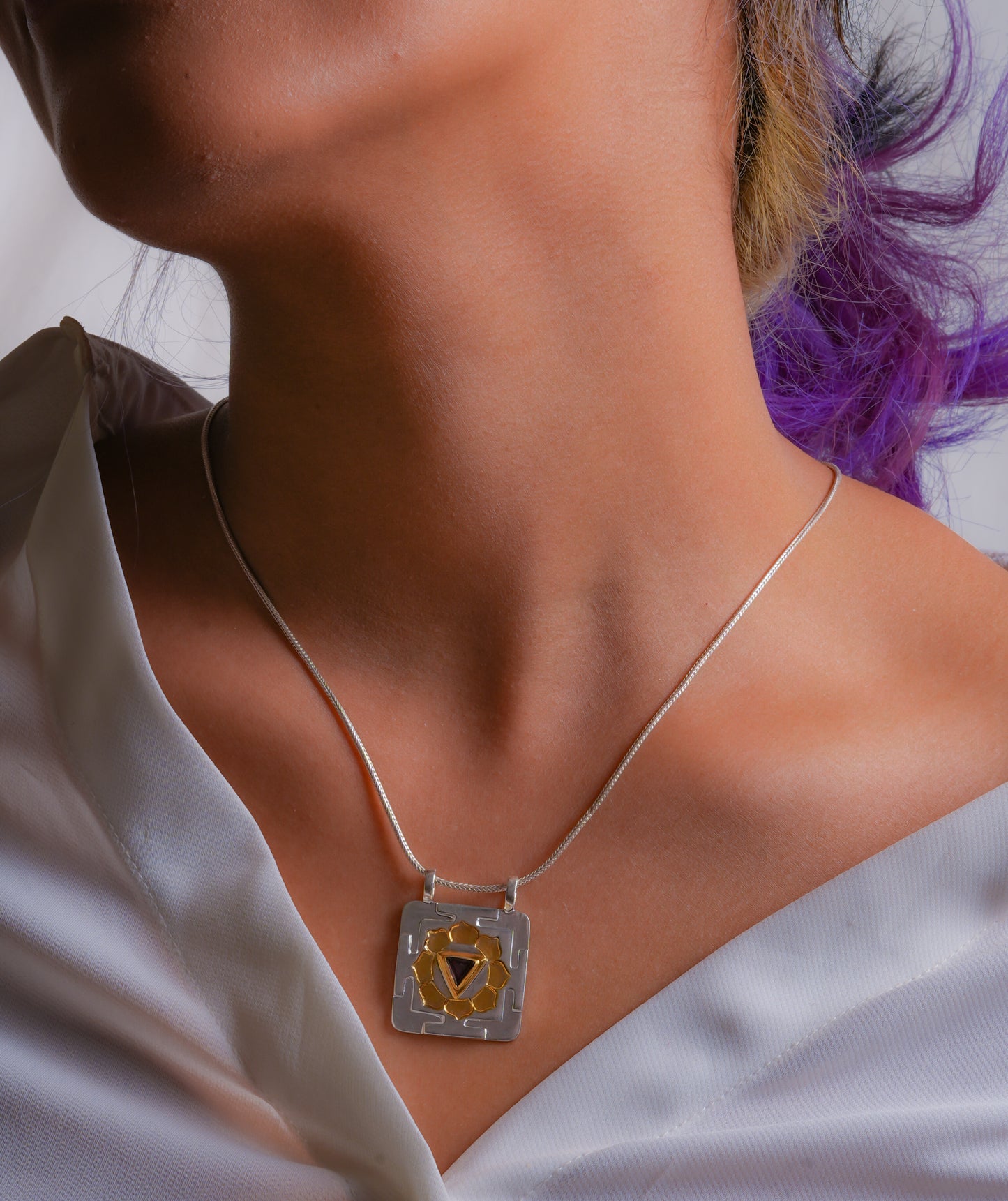 Sacred Geometry Goddess Kali Silver Pendant