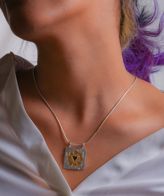 Sacred Geometry Goddess Kali  Silver Pendant