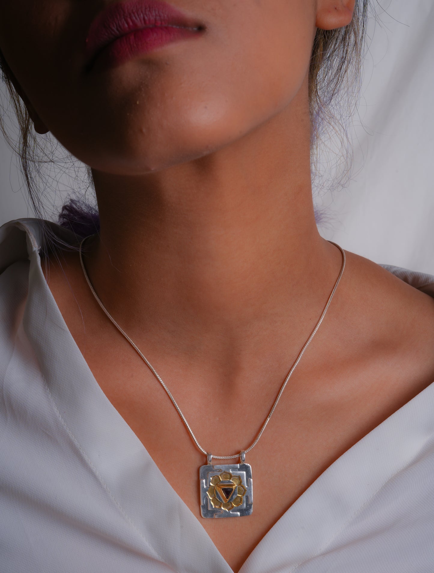 Sacred Geometry Goddess Kali Silver Pendant
