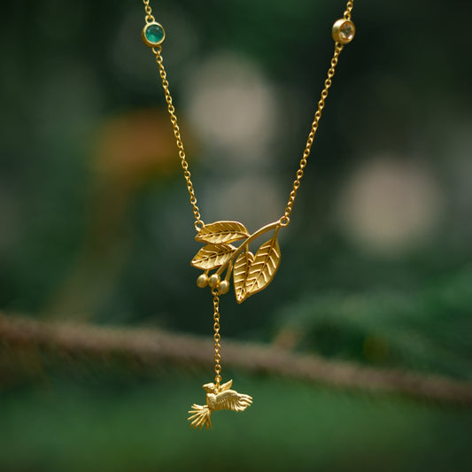 Corbett Mahua Leaf And Parrot Pendant
