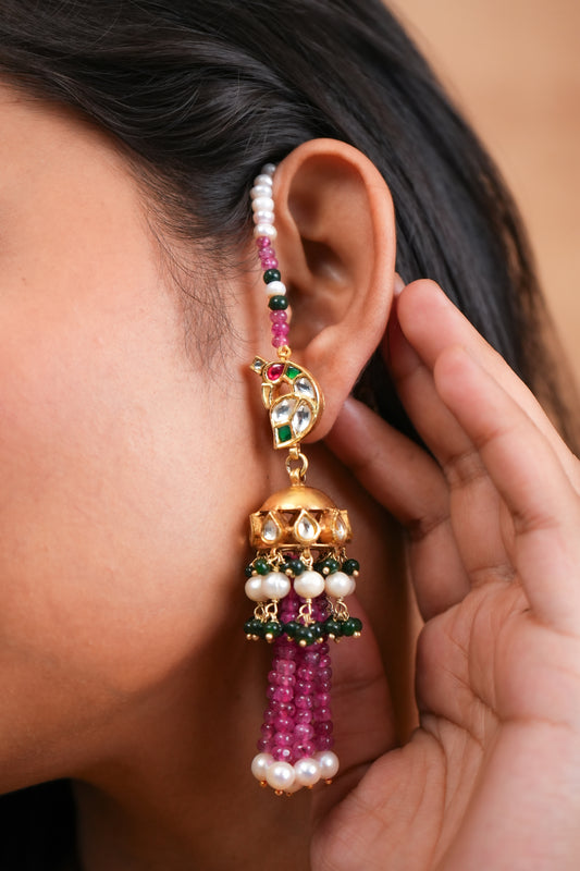 Kundan Tassel  Jhumki Pair
