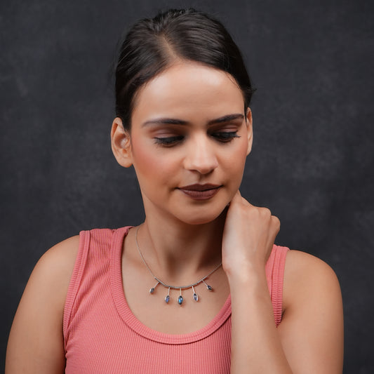 Labradorite Drops 925 Silver Necklace