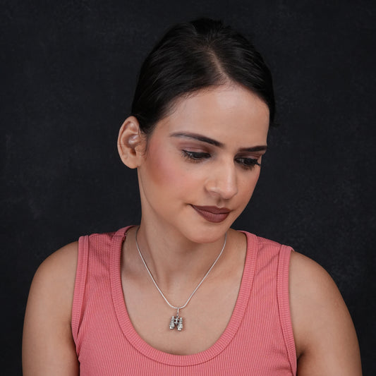 Boho Binoculars Silver Pendant