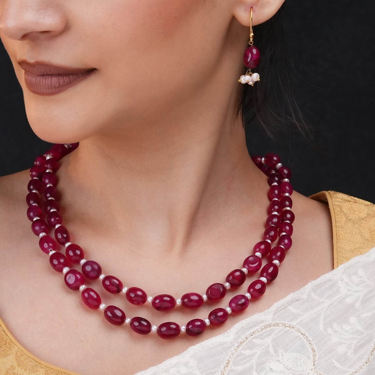 Pink Quartz Necklace Set