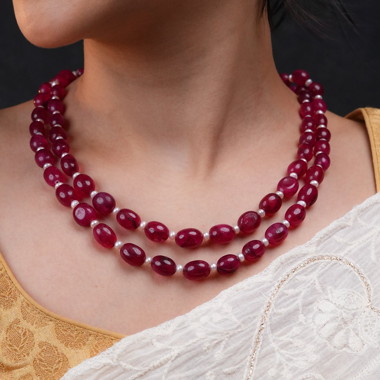 Pink Quartz Necklace Set