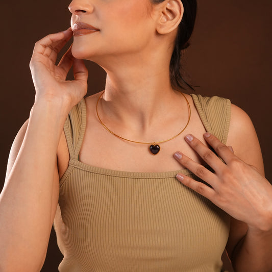 Amethyst Heart Gold Plated Silver Hasli