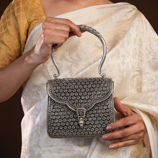 Silver Antique Clutch Purse