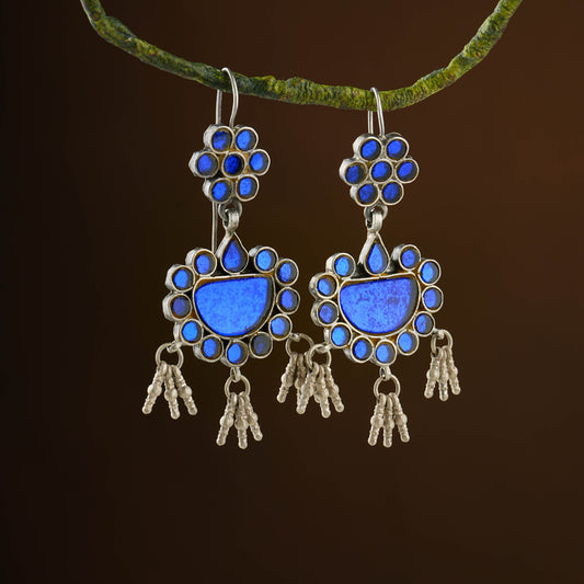 Madhu Chandrika Chandani Silver Mirror Earrings