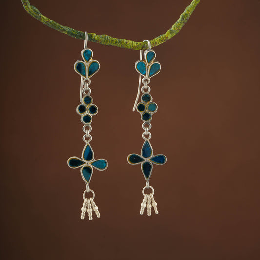 Madhu Chandrika Desert Flower Silver Earrings