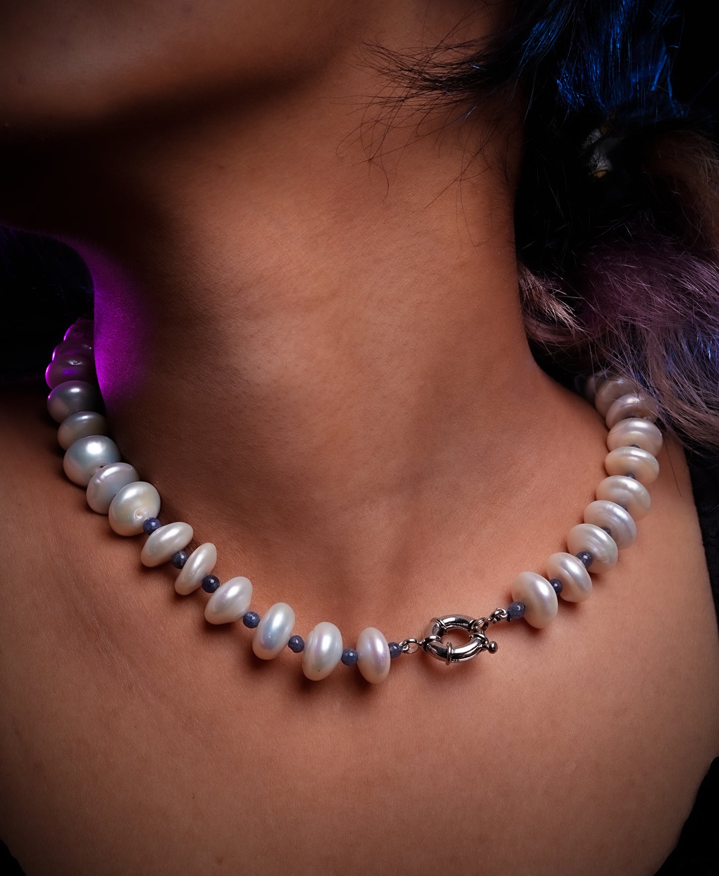 Freshwater Pearls And Iolite Necklace