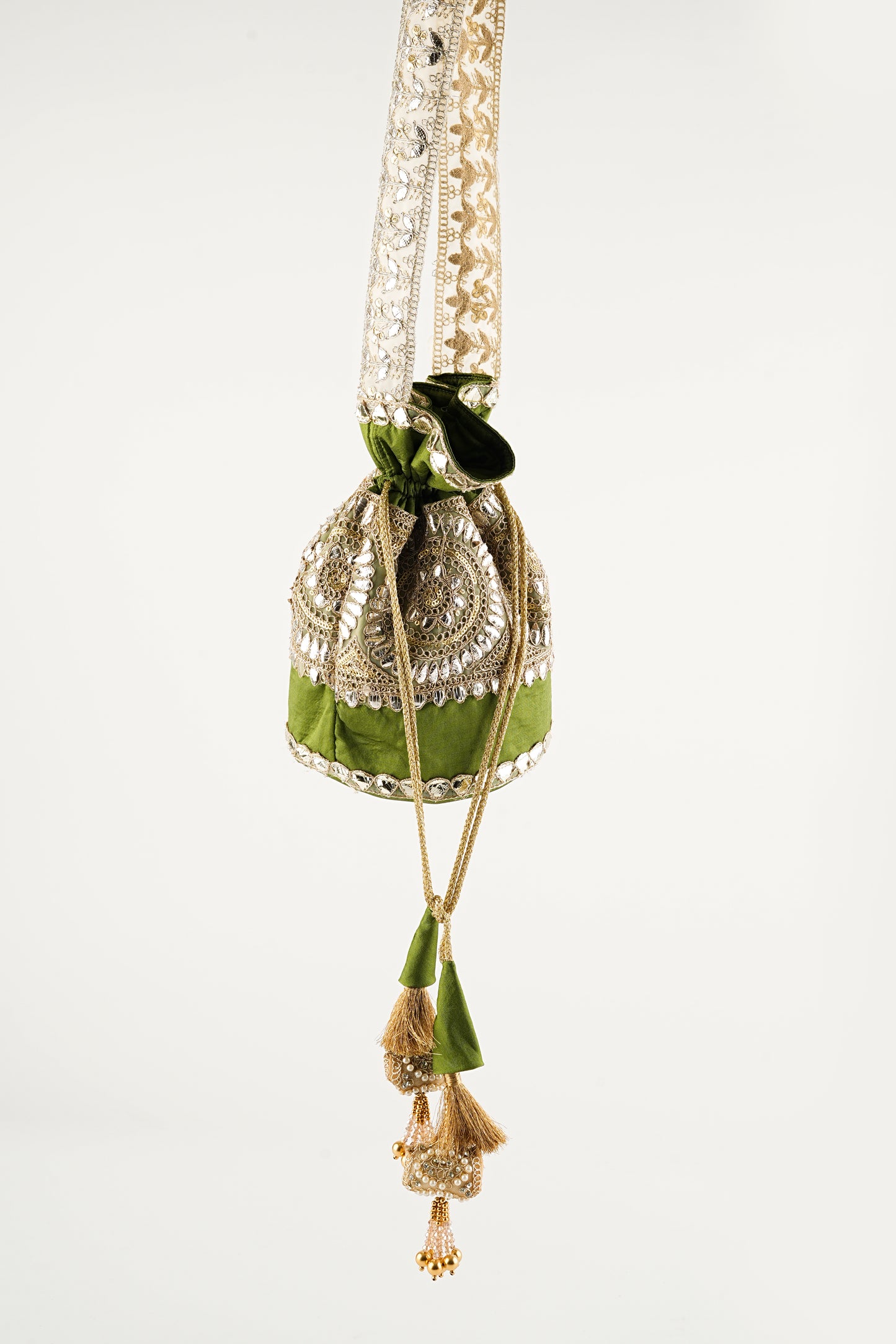 Gota Patti Green Potli