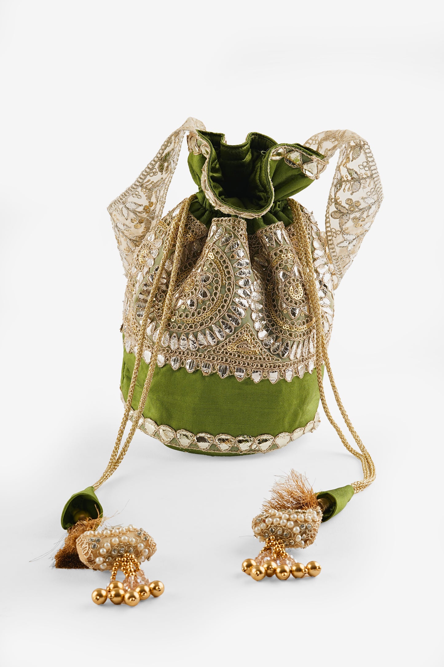 Gota Patti Green Potli