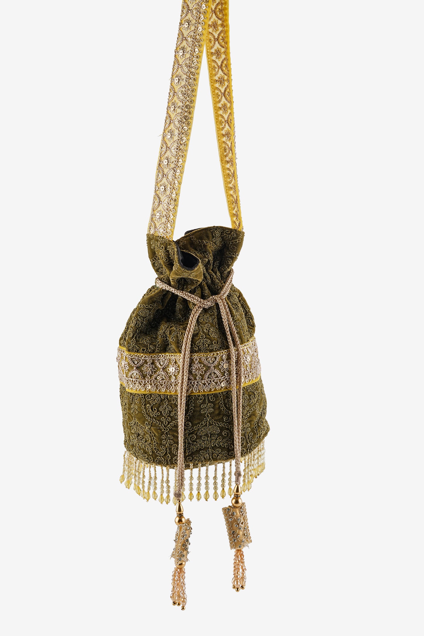 Olive Opulence Velvet Potli